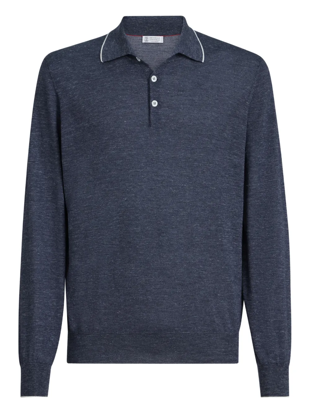Brunello Cucinelli Langärmeliges Poloshirt | Blau | Image 1
