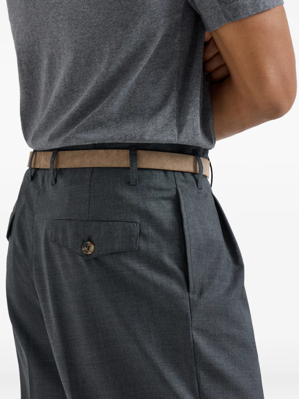 Brunello Cucinelli Broek met dubbele plooi Grijs