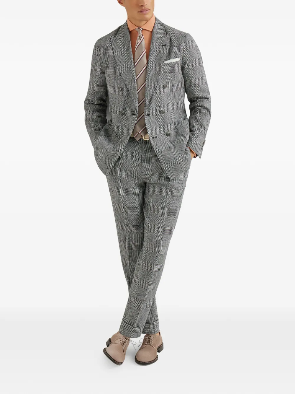 Brunello Cucinelli Suède derby schoenen Bruin