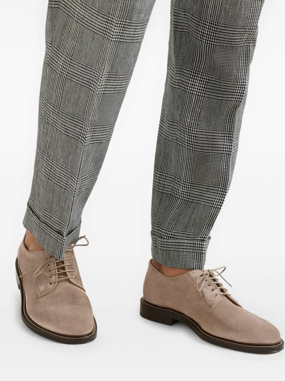 Brunello Cucinelli Suède derby schoenen Bruin