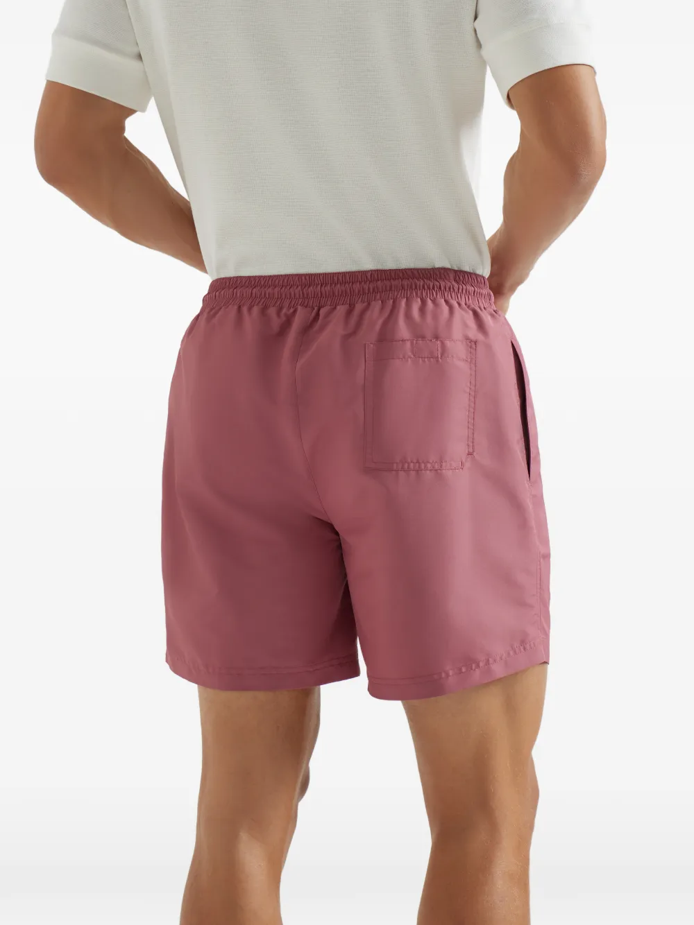  Brunello Cucinelli Drawstring Swim Shorts - Red 