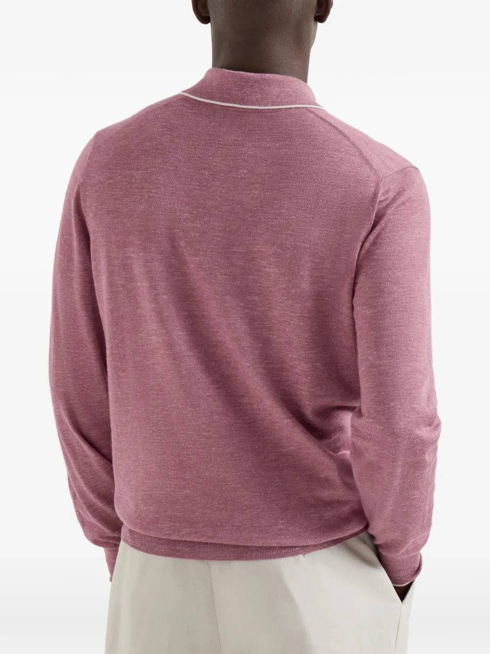 Brunello Cucinelli Poloshirt met lange mouwen Rood