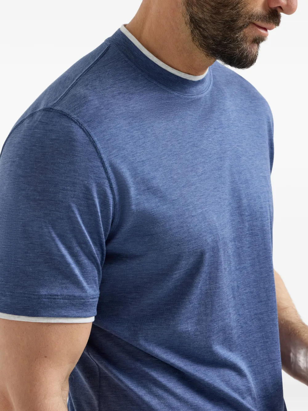 Brunello Cucinelli T-shirt met ronde hals Blauw