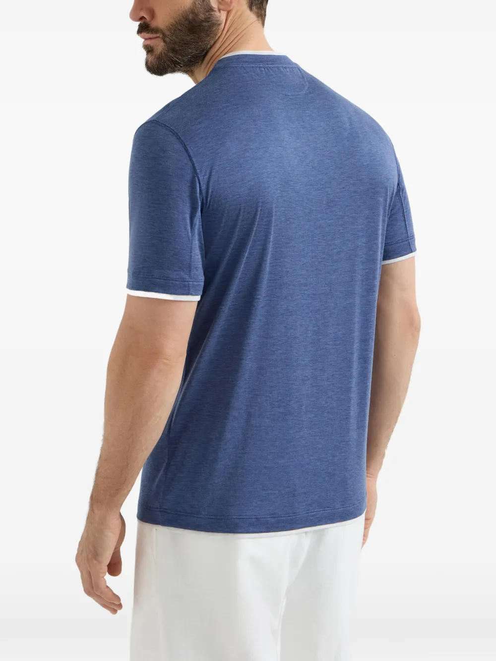Brunello Cucinelli T-shirt met ronde hals - Blauw