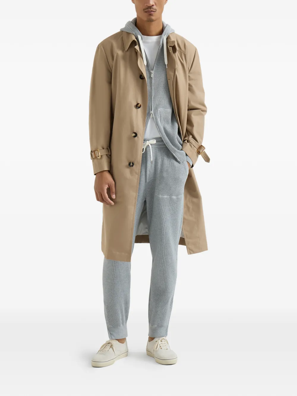 Brunello Cucinelli ribbed-knit track pants - Grijs