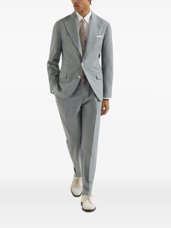 Brunello Cucinelli ダブルタックパンツ | グレー | FARFETCH JP