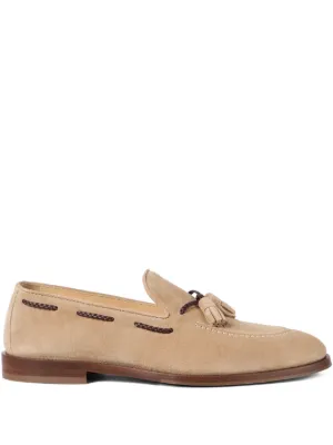 Brunello Cucinelli タッセル スエードローファー | ブラウン
