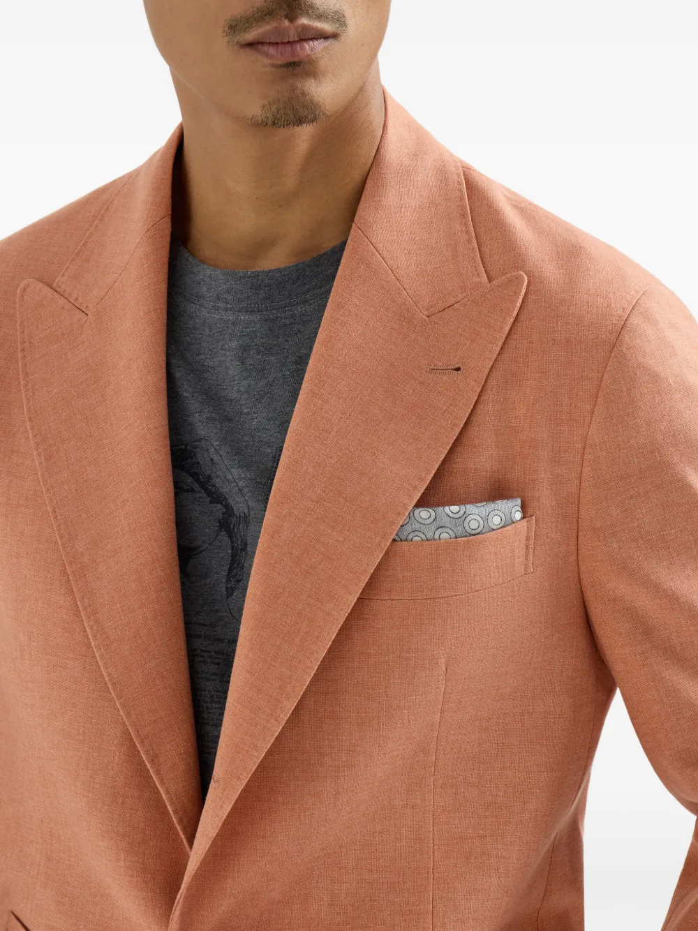 Brunello Cucinelli Blazer met puntige revers Oranje