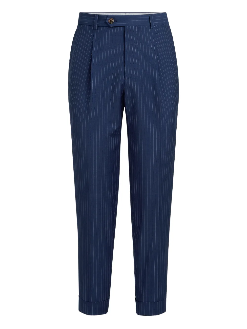 Brunello Cucinelli pantalon à fines rayures | bleu | Image 1