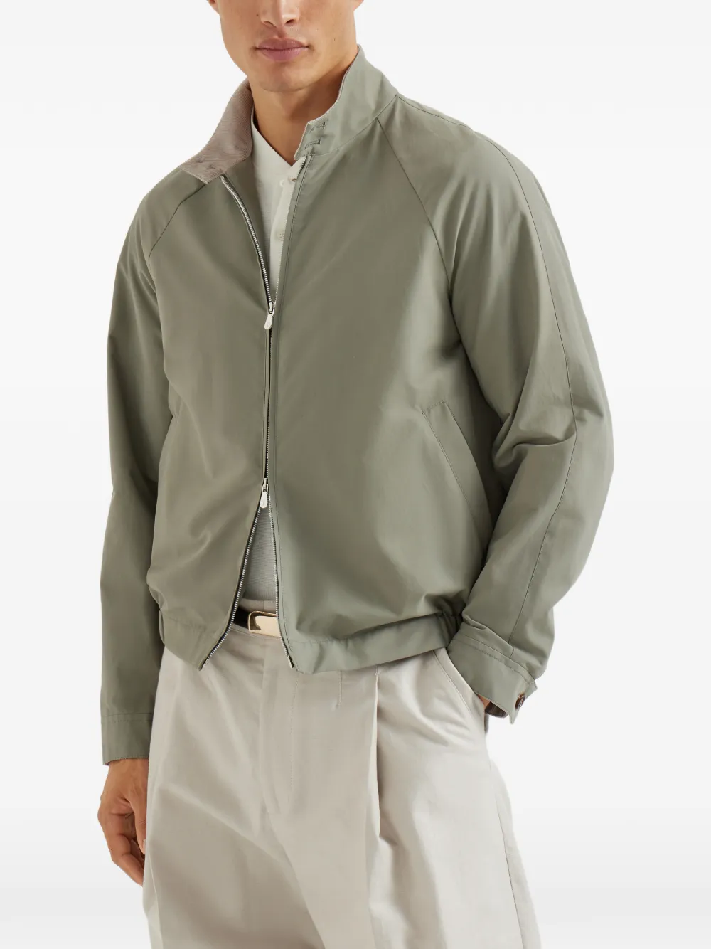 Brunello Cucinelli Jack met rits Groen