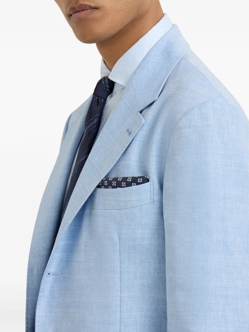  Brunello Cucinelli Silk Pocket Square Scarf - Blue 