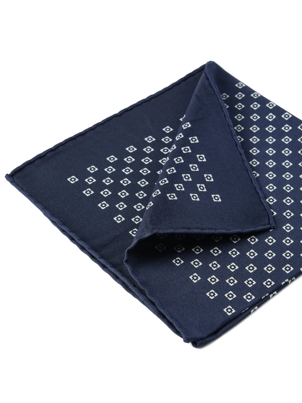 Brunello Cucinelli Zijden pochet met vierkant patroon - Blauw