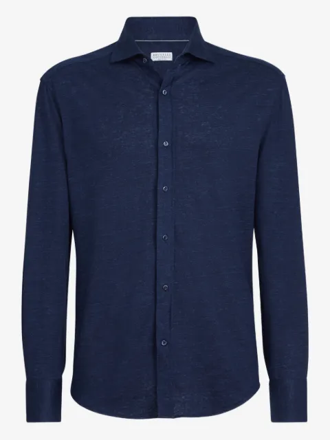 Brunello Cucinelli spread-collar jersey shirt