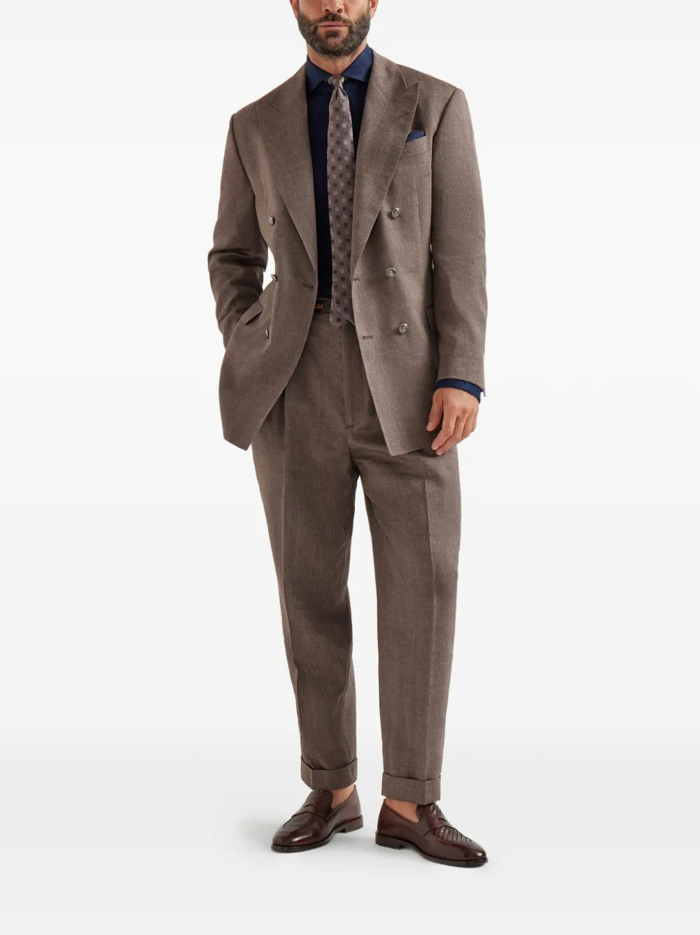 Brunello Cucinelli Overhemd met brede kraag - Blauw