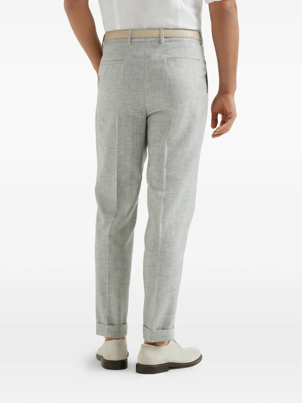 BRUNELLO CUCINELLI チェック柄 ガウチョパンツ USA4 ガウチョパンツ 綿オックスチェック | パンツフルレングス | 【公式】D