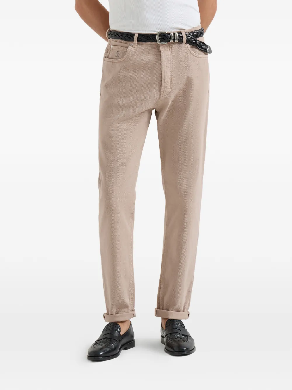 Brunello Cucinelli Jeans met vijf zakken Bruin