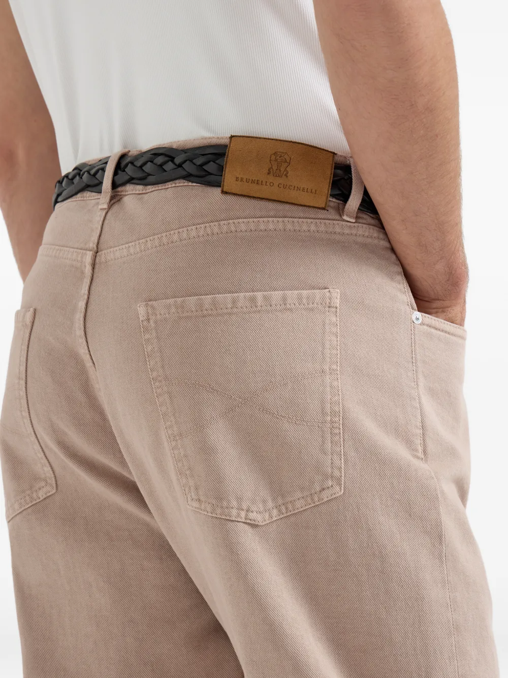 Brunello Cucinelli Jeans met vijf zakken Bruin