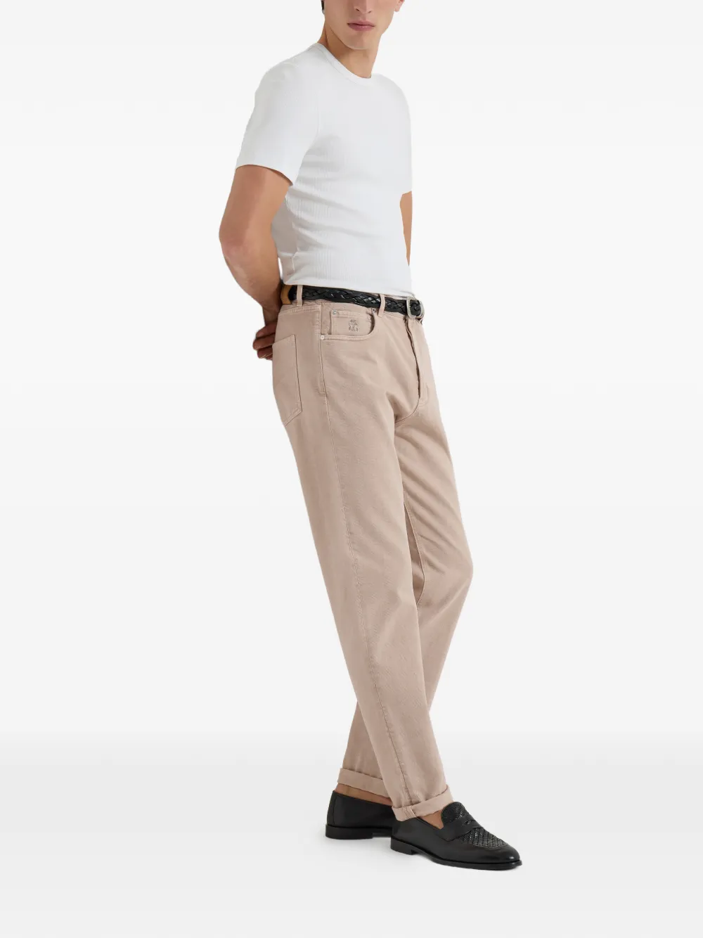 Brunello Cucinelli Jeans met vijf zakken Bruin
