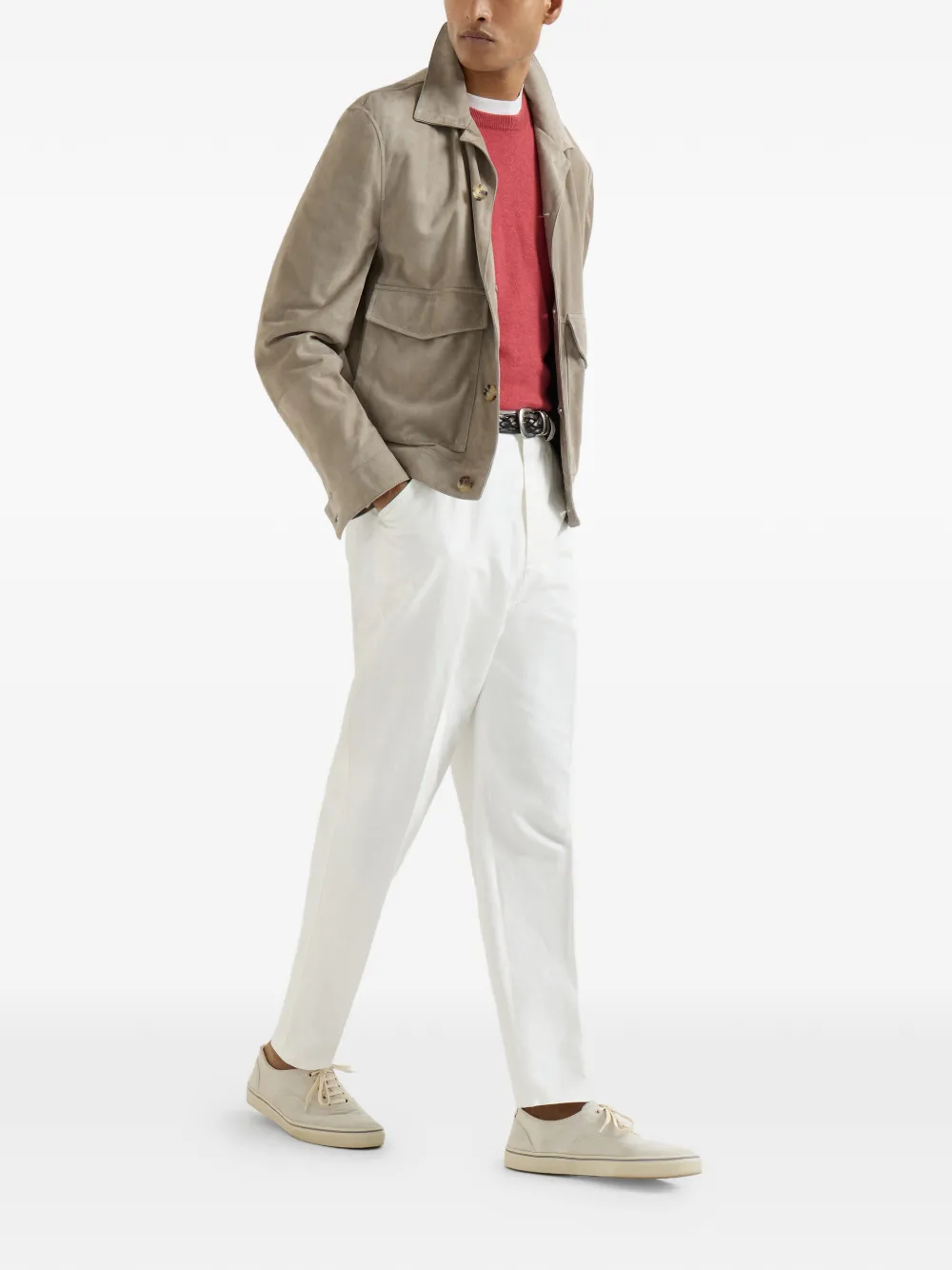 Brunello Cucinelli Geribbelde sweater met ronde hals - Rood