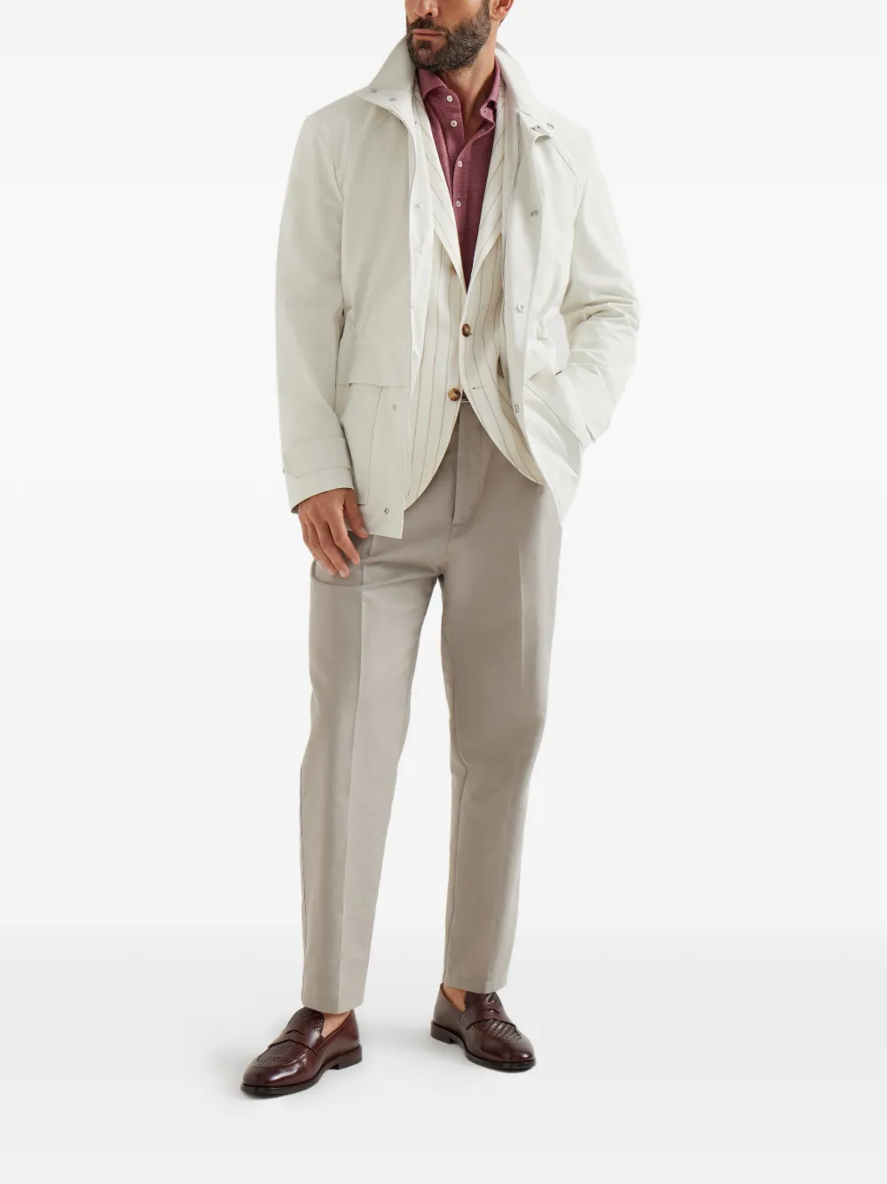 Brunello Cucinelli pantalon en lin de coton panama | Pantalons droits | Image 2