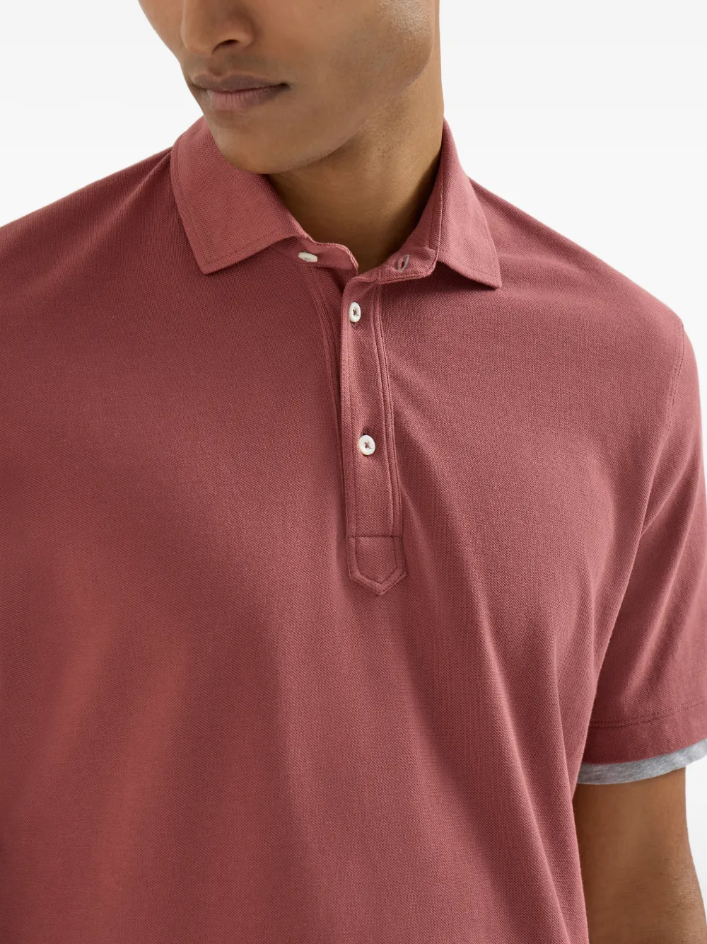 Brunello Cucinelli Poloshirt met korte mouwen Rood