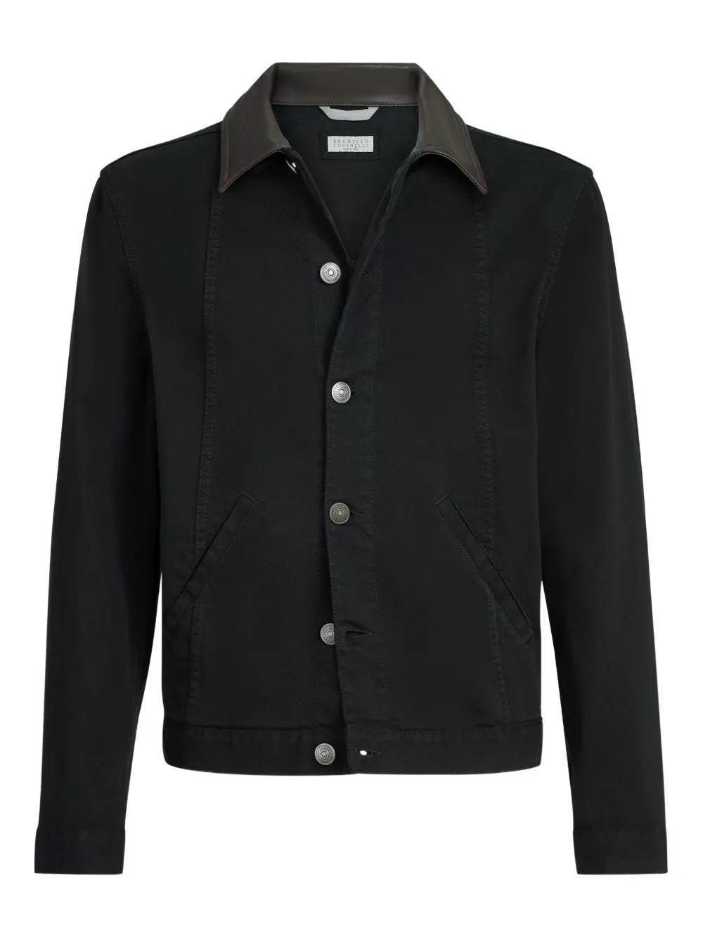 Brunello Cucinelli veste en coton à effet délavé | noir | Image 1