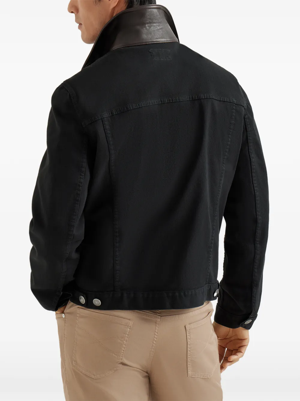 Brunello Cucinelli Katoenen jack met geverfd effect Zwart