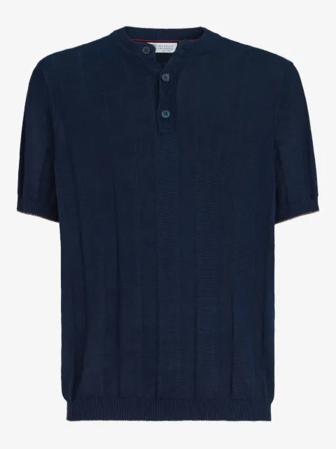 Brunello Cucinelli ribbed Henley top