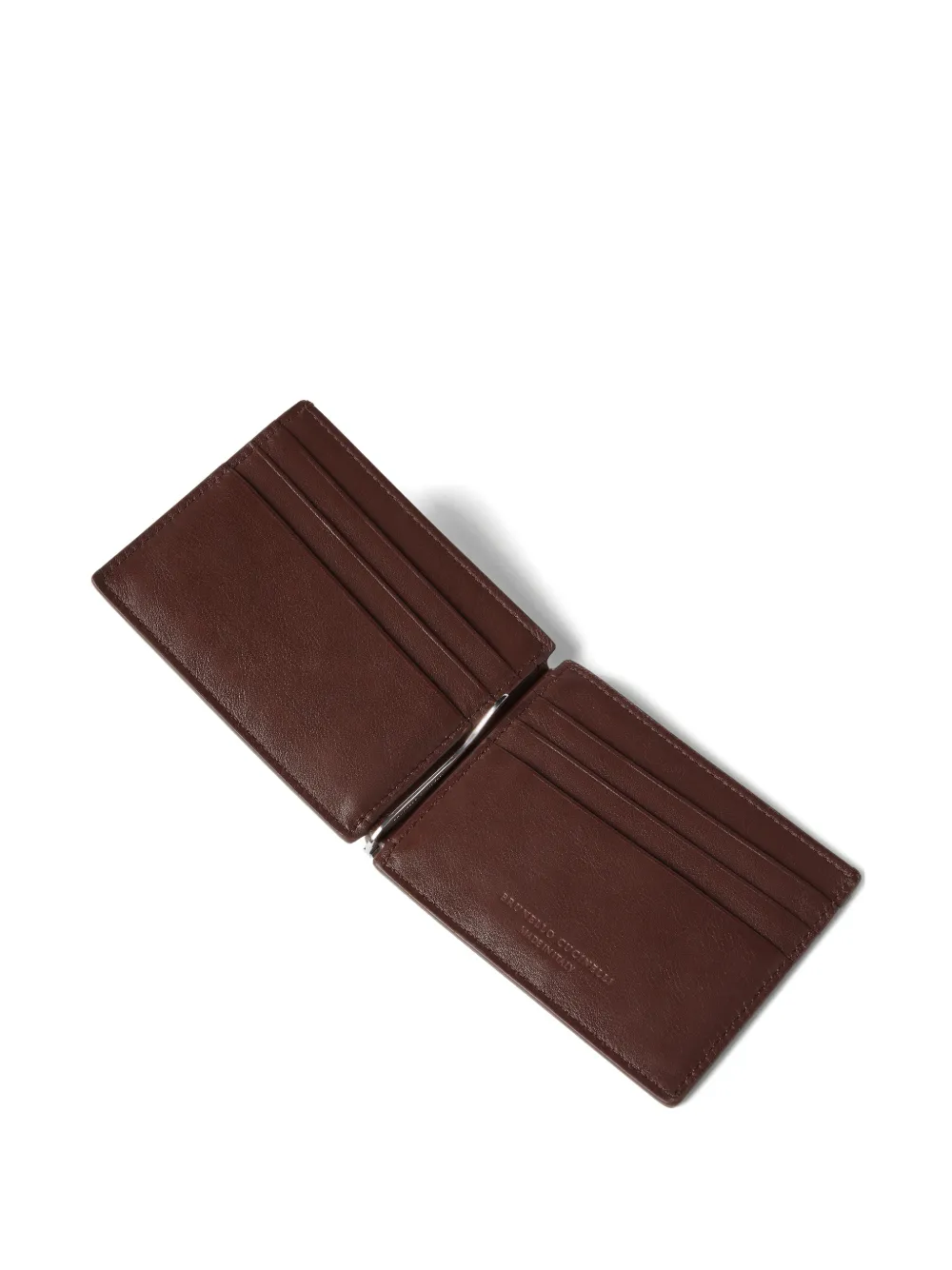 Brunello Cucinelli Soepele portemonnee met geldclip Bruin