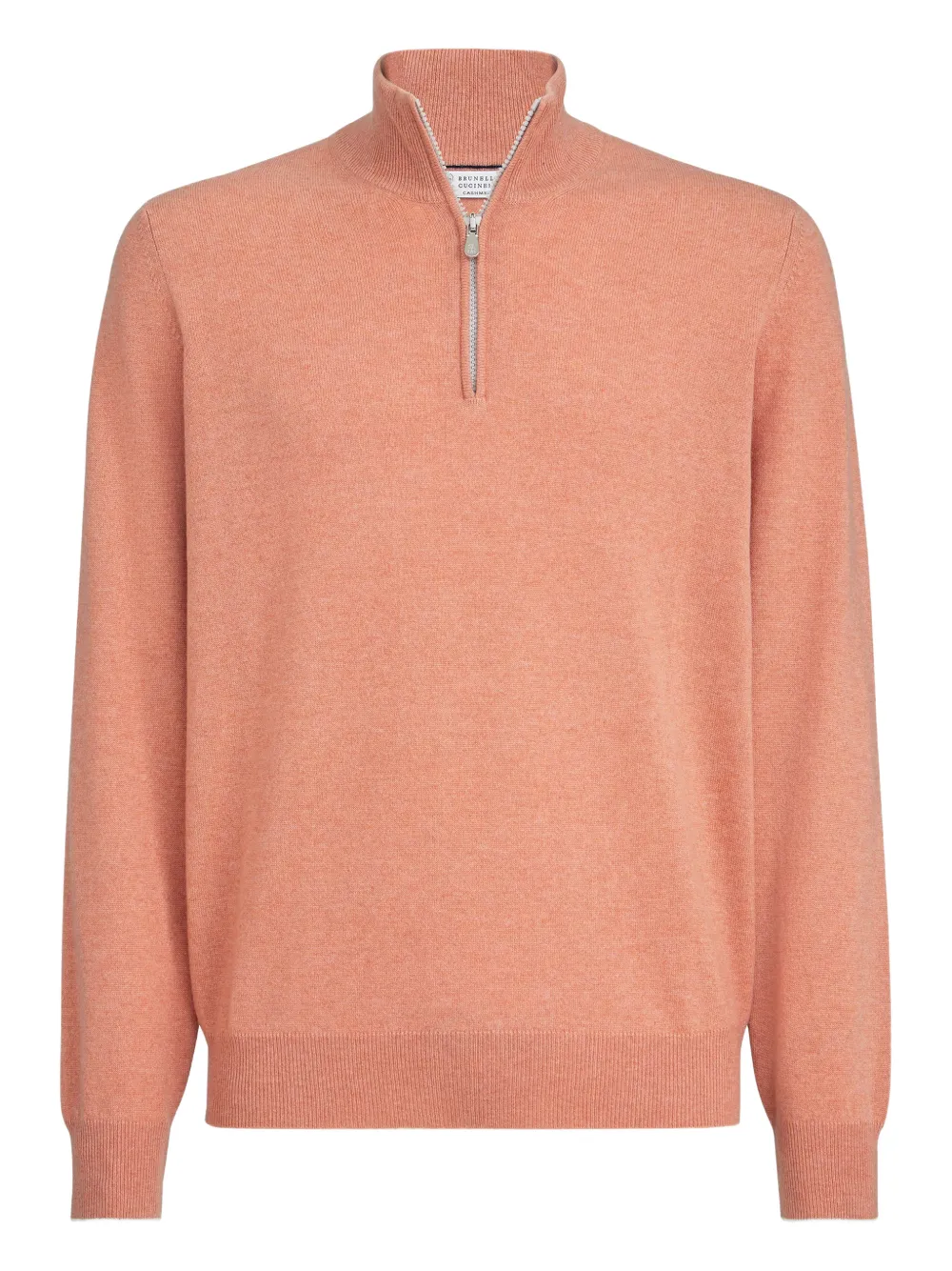 Brunello Cucinelli half-zip cashmere sweater - Arancione
