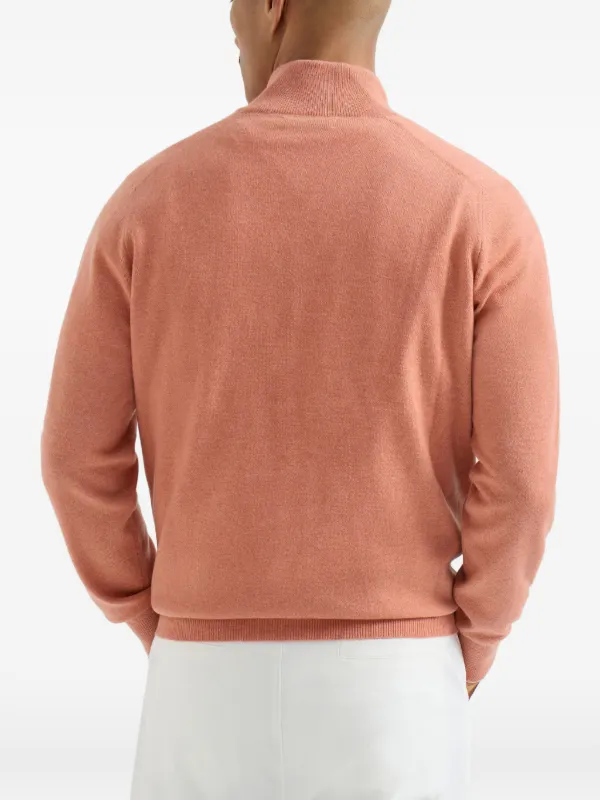 Brunello Cucinelli half-zip Cashmere Sweater | Orange | FARFETCH AE