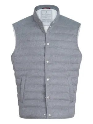 Brunello Cucinelli スエード ダウンベスト | ニュートラル | FARFETCH JP