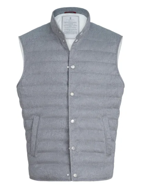 Brunello Cucinelli flannel-textured down gilet