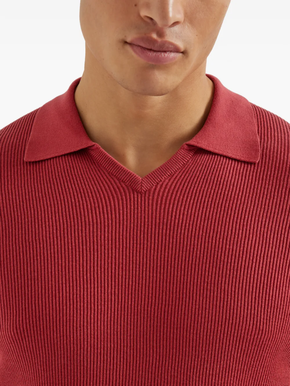 Brunello Cucinelli T-shirt met V-hals Rood