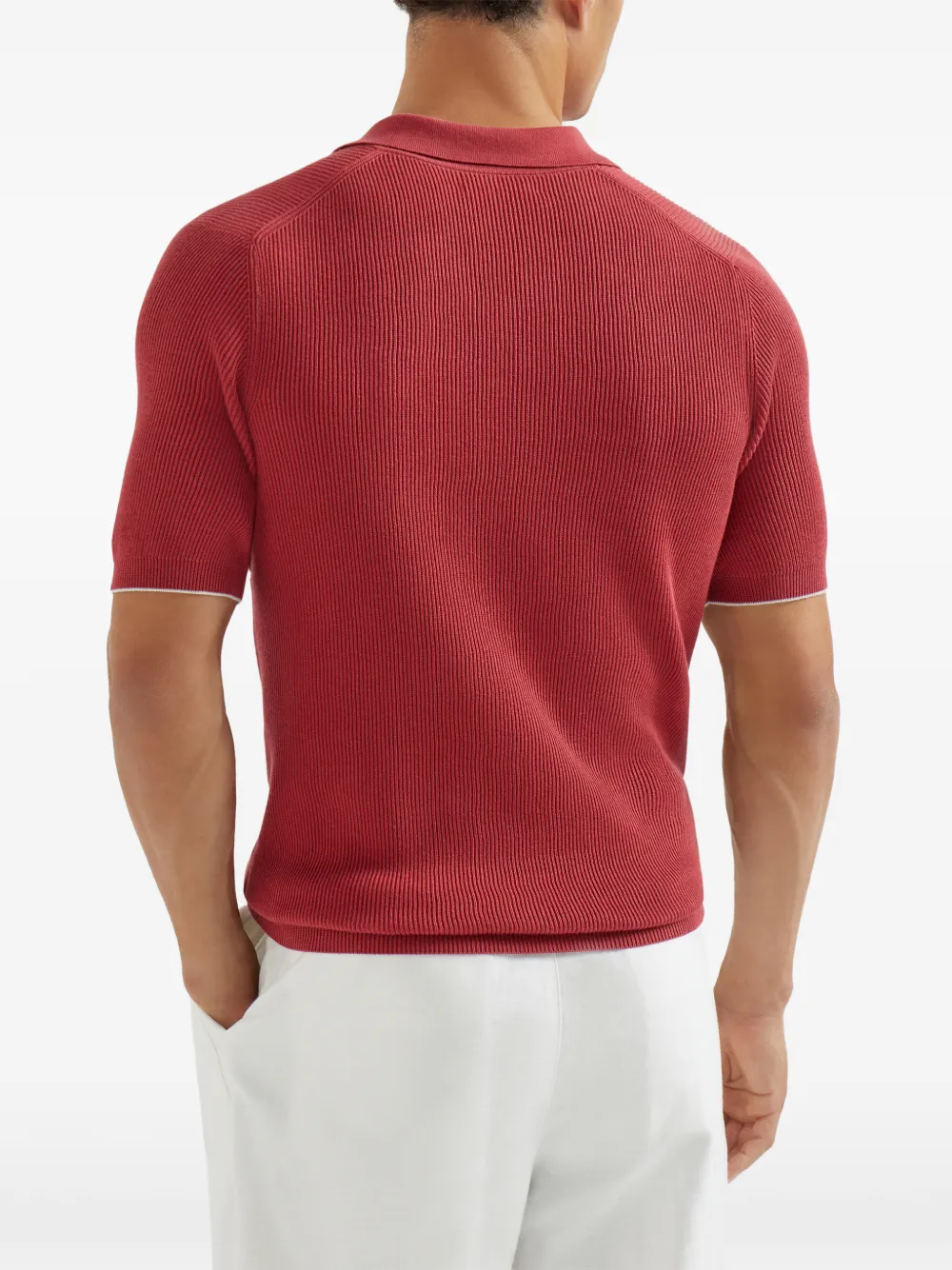 Brunello Cucinelli T-shirt met V-hals Rood