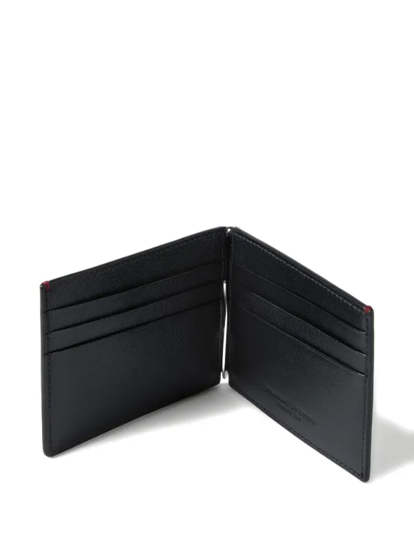 Brunello Cucinelli Grained Leather Money Clip Wallet | Black