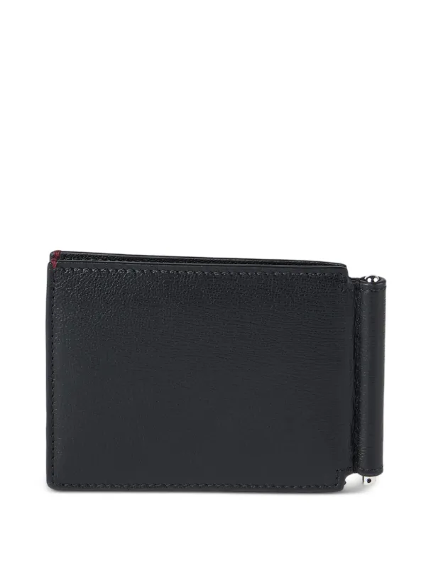 Brunello Cucinelli Grained Leather Money Clip Wallet | Black