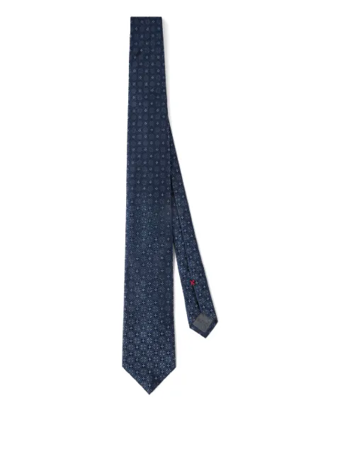 Brunello Cucinelli geometric-patterned silk tie