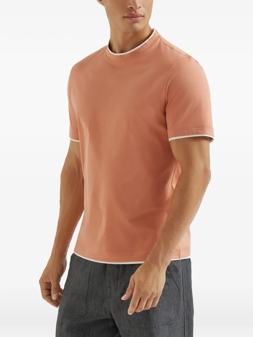 Brunello Cucinelli T-shirt met ronde hals Oranje