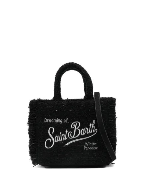MC2 Saint Barth mini Vanity fringed tweed tote bah
