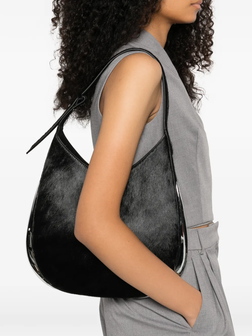 Benedetta Bruzziches silver-tone trim shoulder bag - Zwart