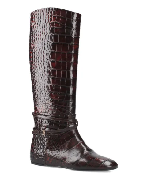 Premiata croc-embossed buckle boots