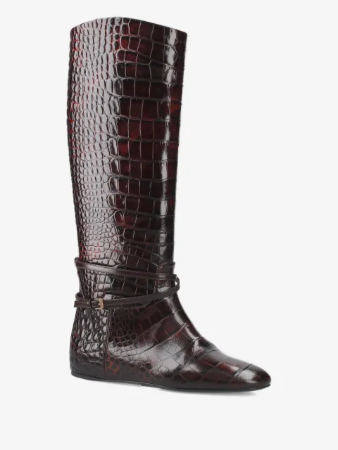 Premiata bottes à effet peau de crocodile