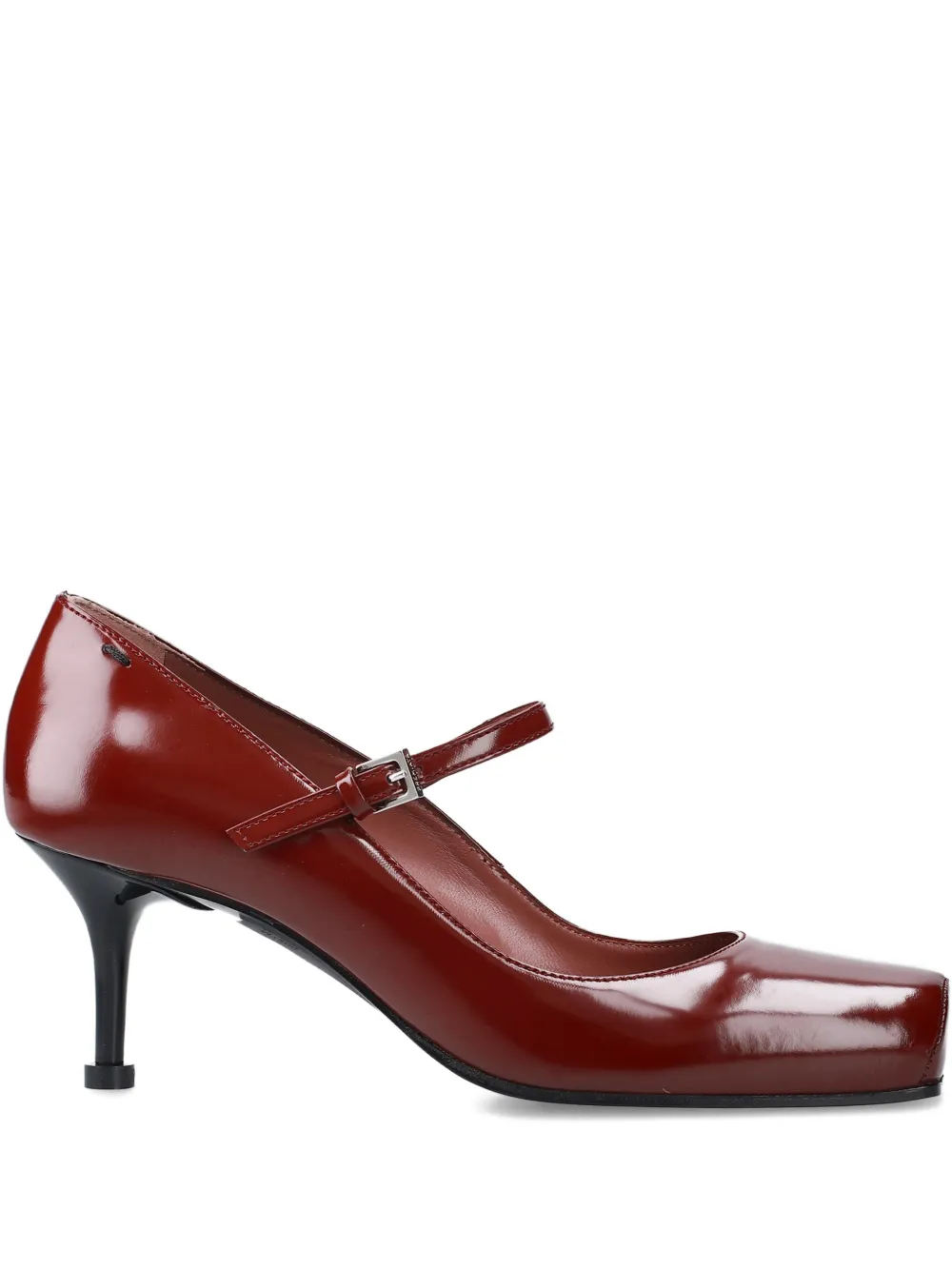 Premiata 65 mm pumps met bandje en vierkante neus Rood
