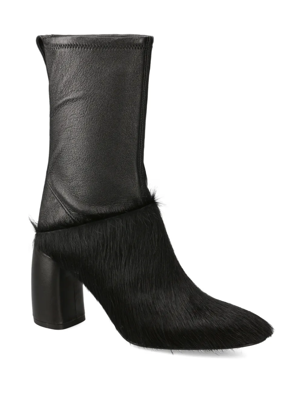 Premiata Furry Heel Boots In Black