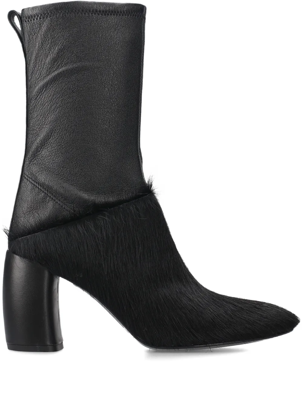 Premiata Furry Heel Boots In Black