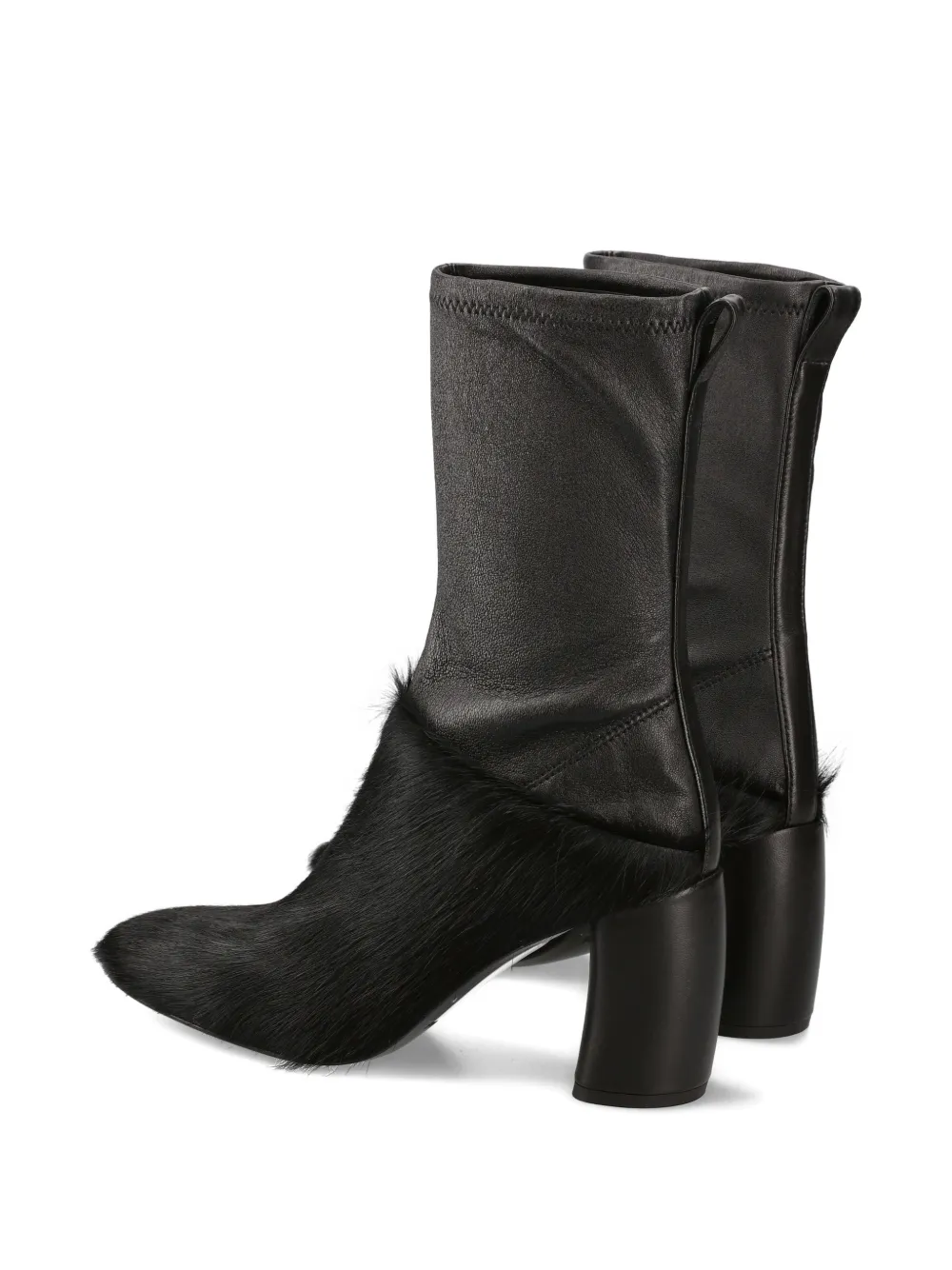 Premiata Furry Heel Boots In Black