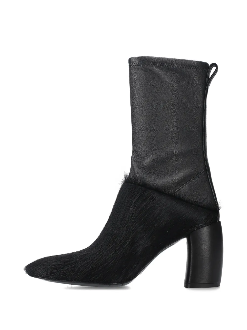 Premiata Furry Heel Boots In Black