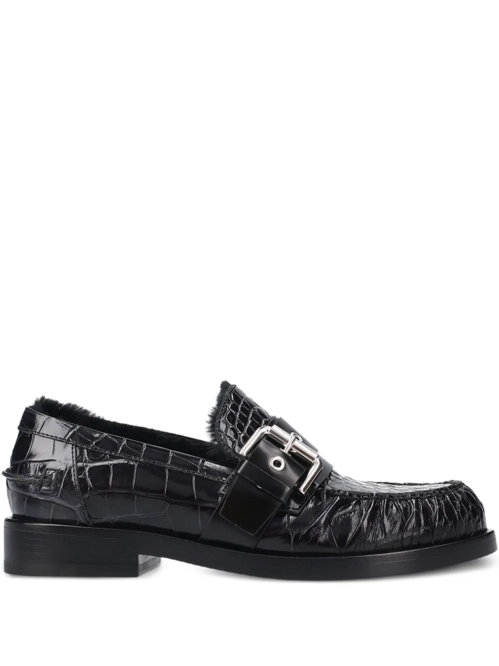 Premiata buckle croc-effect loafers | Black | Image 1