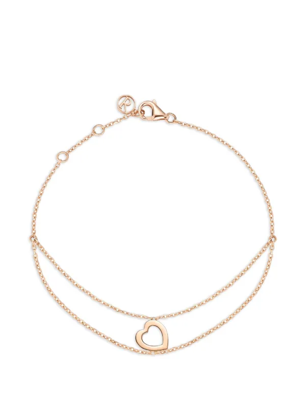 Repossi Heart Motif Chain Bracelet in Pink